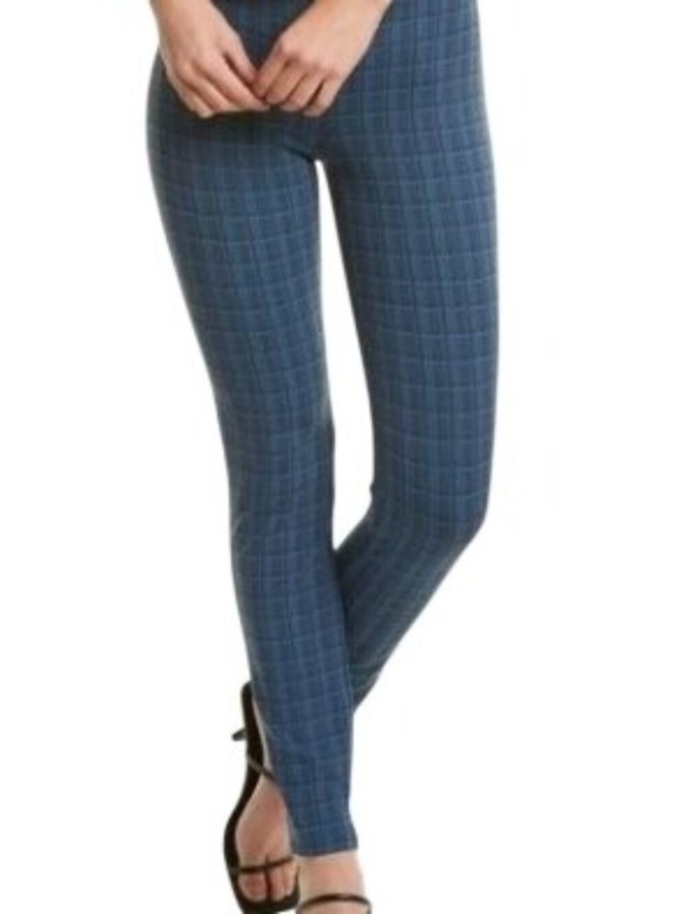NWT Theory Kinny Leggin KB Grid Scuba Blue Plaid Skinny Pants Small Legging
